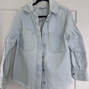 Zara Light Blue Button-Up Shirt